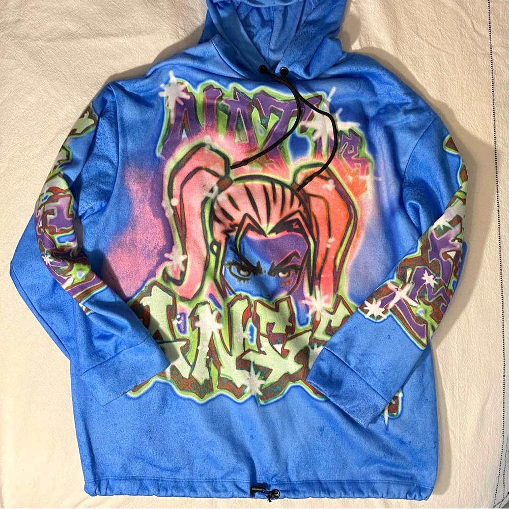 Jaded London Oversized Spray Paint ‘Not Your Angel’ Graphic Hoodie US 4 / UK 8